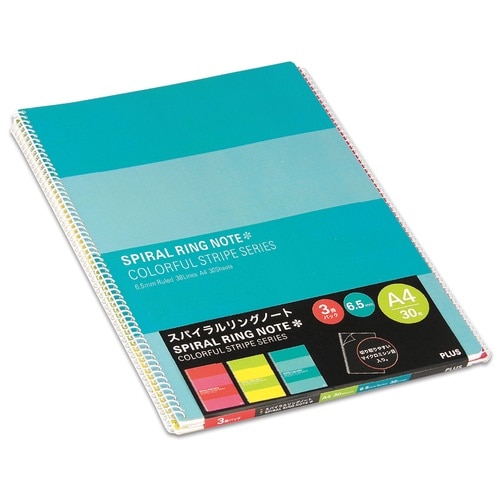 プラス PLUS リングノート A4 6.5mm横罫 30枚 3冊入 RS-230-3P 3色色込 76802 1袋(ご注文単位1袋)【直送品】