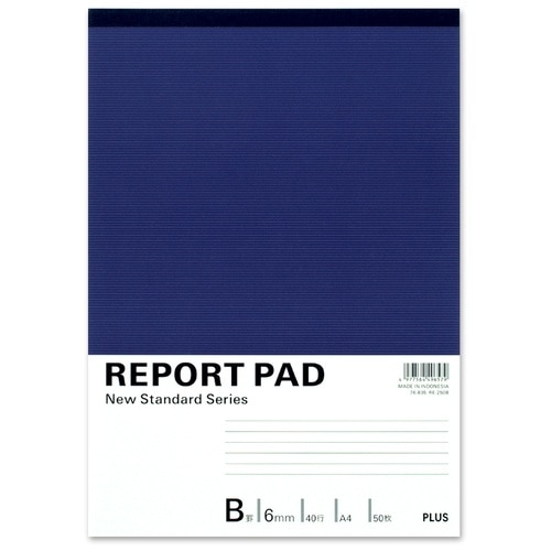 プラス PLUS レポート用紙 A4 B罫 50枚 RE-250B 76835 1冊（ご注文単位1冊）【直送品】