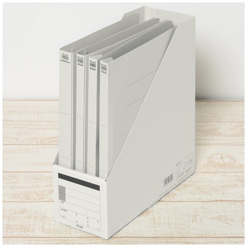 プラス PLUS ボックスファイル A4-S FL-052BF グレー 78-079 1冊(ご注文単位1冊)【直送品】