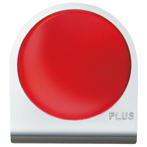 プラス PLUS カラーマグネットクリップ 小 レッド クリップ幅34mm 80-569 1個(ご注文単位1個)【直送品】