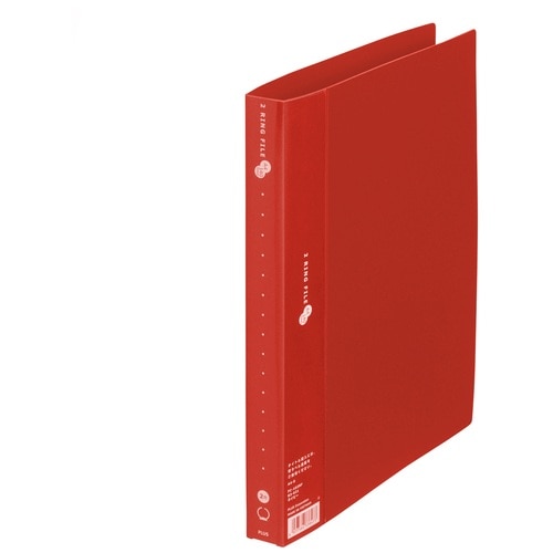 プラス PLUS 2リングファイル スーパーエコノミー FC-102RF A4-S縦型 レッド 83-022 1冊(ご注文単位1冊)【直送品】