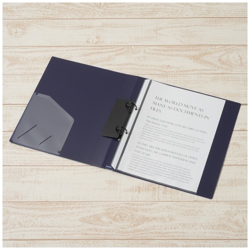 プラス PLUS 2リングファイル スーパーエコノミー FC-101RW A4ワイド縦 ネイビー 84-621 1冊(ご注文単位1冊)【直送品】