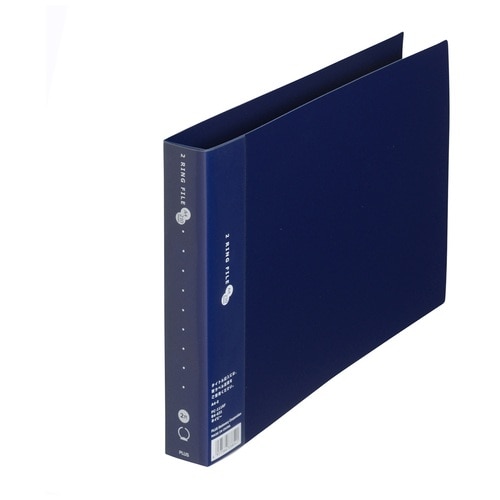 プラス PLUS 2リングファイル スーパーエコノミー FC-111RF A4-E横型 ネイビー 84-631 1冊(ご注文単位1冊)【直送品】