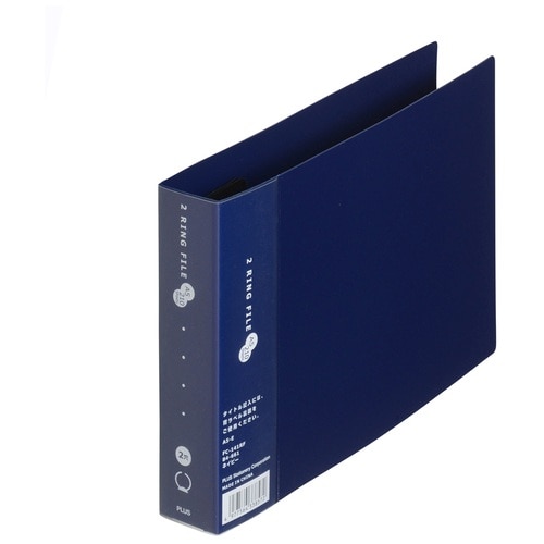 プラス PLUS 2リングファイル スーパーエコノミー FC-141RF A5-E横型 ネイビー 84-661 1冊(ご注文単位1冊)【直送品】