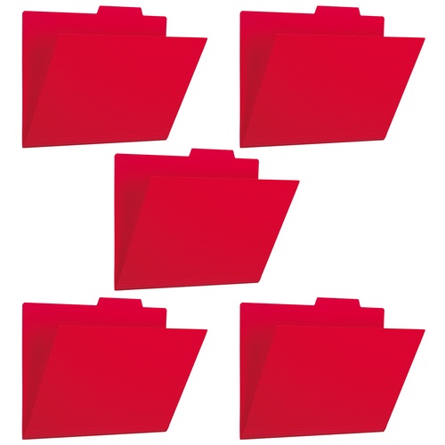 プラス PLUS ファイル PP個別フォルダー + A4 レッド 5枚パック 86-808 1袋(ご注文単位1袋)【直送品】