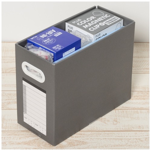 プラス PLUS ファイルボックス サンプル用 A4横 背幅150mm 87-116 ダークグレー 1冊(ご注文単位1冊)【直送品】