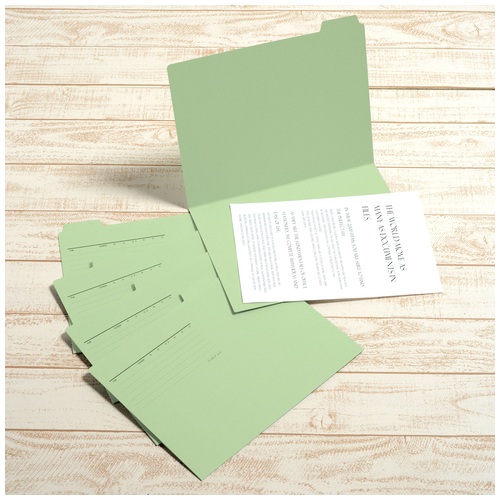 プラス PLUS カットフォルダー A4横マチなし 5山 FL-065IF 87-386 グリーン 1袋(ご注文単位1袋)【直送品】