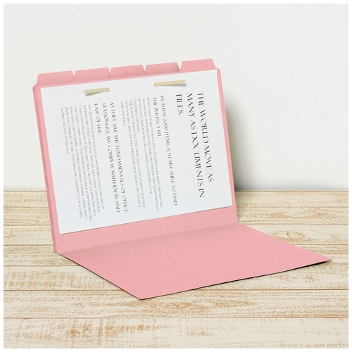 プラス PLUS カットフォルダー A4横マチなし 5山 FL-065IF 87-388 ピンク 1袋(ご注文単位1袋)【直送品】