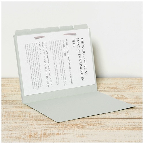 プラス PLUS カットフォルダー A4横マチなし 5山 FL-065IF 87-389 グレー 1袋(ご注文単位1袋)【直送品】