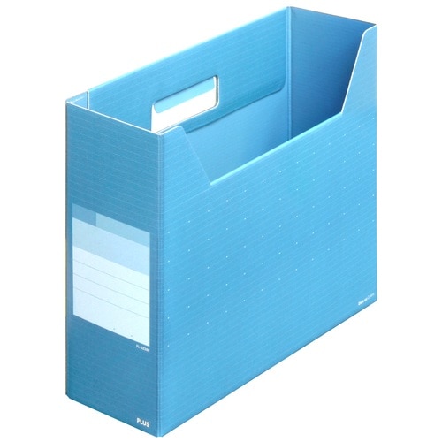 プラス PLUS ボックスファイル A4横 背幅100mm デジャヴ 87-621 スカイブルー 1冊(ご注文単位1冊)【直送品】