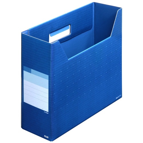 プラス PLUS ボックスファイル A4横 背幅100mm デジャヴ 87-622 オーシャンブルー 1冊(ご注文単位1冊)【直送品】