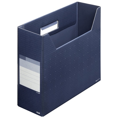 プラス PLUS ボックスファイル A4横 背幅100mm デジャヴ 87-623 ネイビーブルー 1冊(ご注文単位1冊)【直送品】