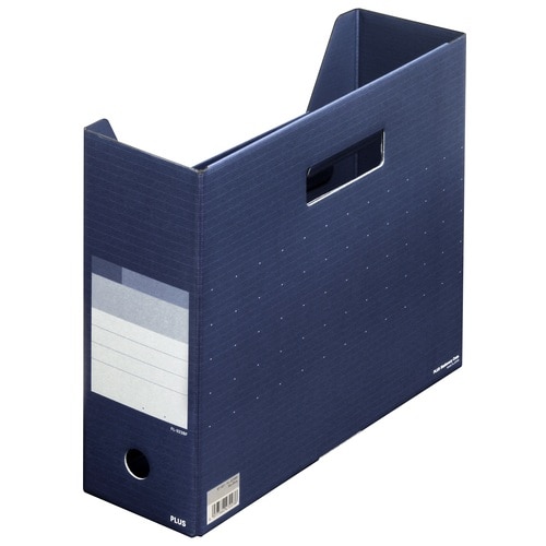 プラス PLUS ボックスファイル A4横 背幅100mm デジャヴ 87-623 ネイビーブルー 1冊（ご注文単位1冊）【直送品】