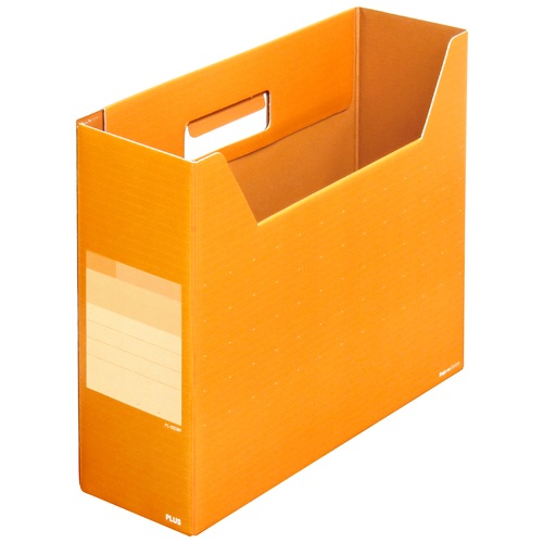 プラス PLUS ボックスファイル A4横 背幅100mm デジャヴ 87-624 ネーブルオレンジ 1冊(ご注文単位1冊)【直送品】