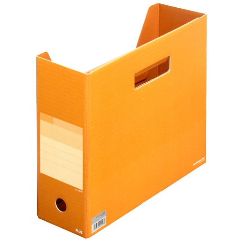 プラス PLUS ボックスファイル A4横 背幅100mm デジャヴ 87-624 ネーブルオレンジ 1冊(ご注文単位1冊)【直送品】