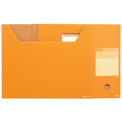 プラス PLUS ボックスファイル A4横 背幅100mm デジャヴ 87-624 ネーブルオレンジ 1冊(ご注文単位1冊)【直送品】