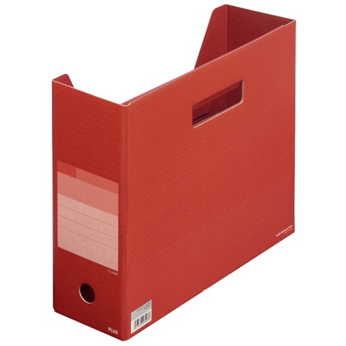 プラス PLUS ボックスファイル A4横 背幅100mm デジャヴ 87-626 ベリーレッド 1冊(ご注文単位1冊)【直送品】