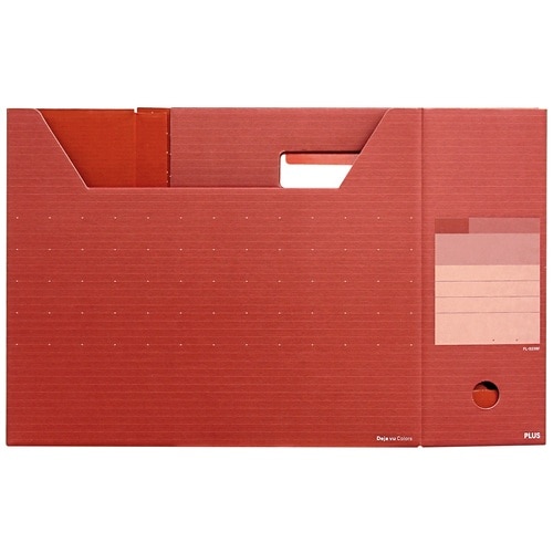 プラス PLUS ボックスファイル A4横 背幅100mm デジャヴ 87-626 ベリーレッド 1冊(ご注文単位1冊)【直送品】