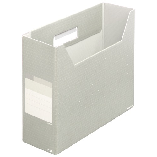 プラス PLUS ボックスファイル A4横 背幅100mm デジャヴ 87-627 シルバーグレー 1冊(ご注文単位1冊)【直送品】