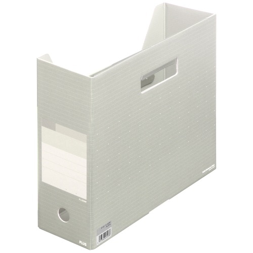 プラス PLUS ボックスファイル A4横 背幅100mm デジャヴ 87-627 シルバーグレー 1冊(ご注文単位1冊)【直送品】