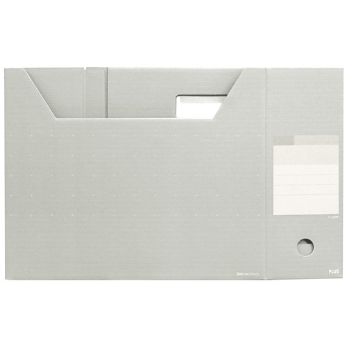 プラス PLUS ボックスファイル A4横 背幅100mm デジャヴ 87-627 シルバーグレー 1冊(ご注文単位1冊)【直送品】