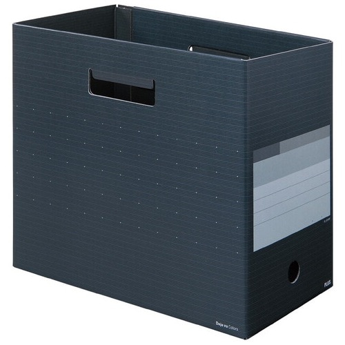 プラス PLUS ボックスファイル デジャヴ ワイド A4-E チャコールグレイ 87-639 1冊(ご注文単位1冊)【直送品】