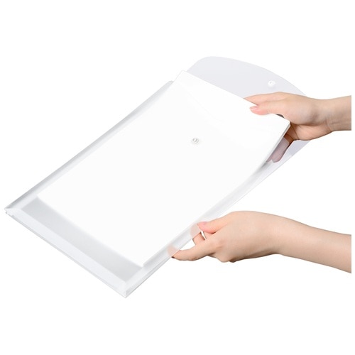 プラス PLUS ホルダー ポケット付エンベロープ(マチ付)タテ型 FL-120CH クリアー 88-274 1枚(ご注文単位1枚)【直送品】