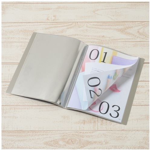 プラス PLUS クリアファイル スーパーエコノミー A4-S 10ポケット グレー 88-410 1冊(ご注文単位1冊)【直送品】