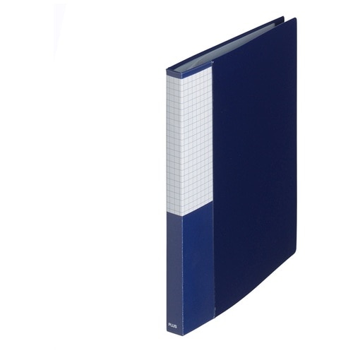 プラス PLUS クリアファイル スーパーエコノミー A5-S 20ポケット ネイビー 88-511 1冊（ご注文単位1冊）【直送品】