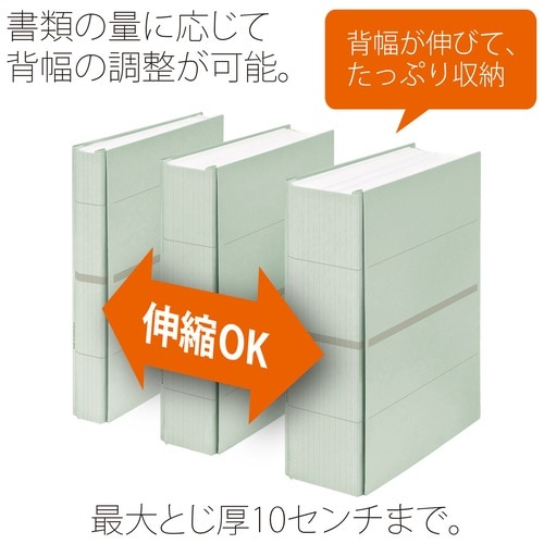 プラス PLUS フラットファイル A4縦 2穴 背幅伸縮セノバス FL-021SS 88-617 グレー 1セット（ご注文単位1セット）【直送品】