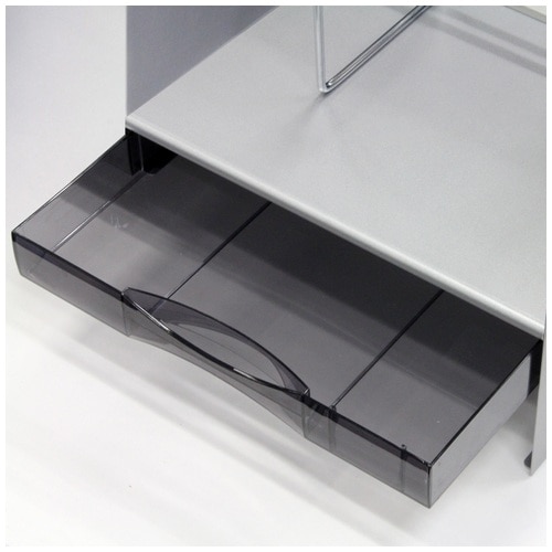 プラス PLUS 机上台 ブックスタンド H型 引き出し付 間口32.6cm シルバー 89-262 1台（ご注文単位1台）【直送品】