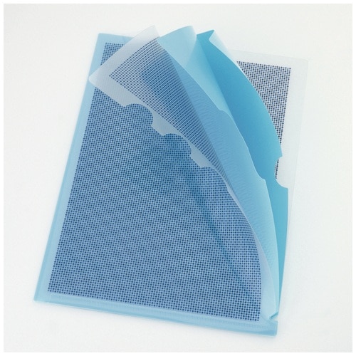 プラス PLUS カモフラージュ 仕切り付ホルダー・3ポケットA4 FL-131CH ブルー 89-581 1冊(ご注文単位1冊)【直送品】