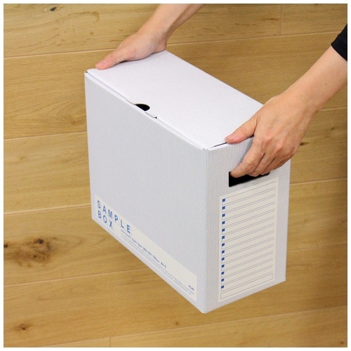 プラス PLUS ファイルボックス エコノミー サンプル用 A4横 幅150mm 96-506 ブルー 1冊(ご注文単位1冊)【直送品】