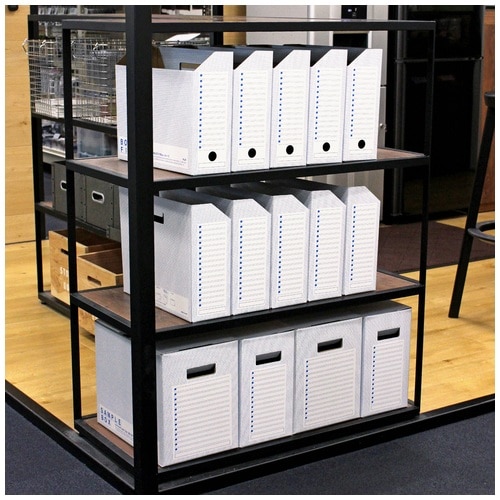 プラス PLUS ファイルボックス エコノミー サンプル用 A4横 幅150mm 96-506 ブルー 1冊(ご注文単位1冊)【直送品】