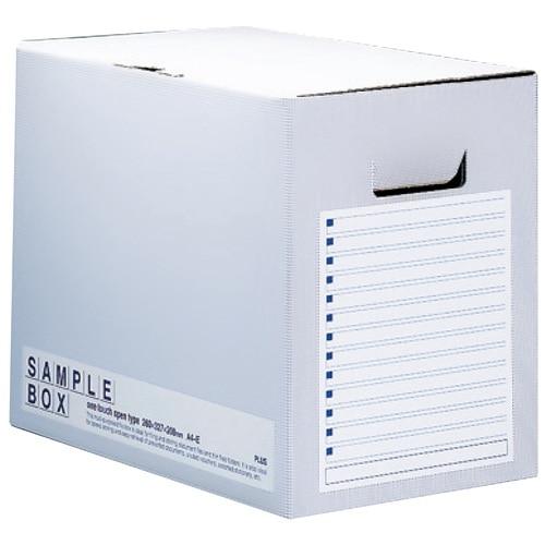プラス PLUS ファイルボックス エコノミー サンプル用 A4横 幅200mm 96-516 ブルー 1冊（ご注文単位1冊）【直送品】
