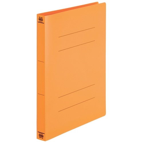 プラス PLUS PPフラットファイルA4S厚綴No.121PW 1冊 オレンジ 1袋(ご注文単位1袋)【直送品】