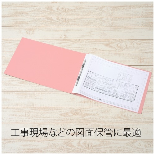 プラス PLUS PPフラットファイル A3E 98878 ピンク 1冊（ご注文単位1冊）【直送品】