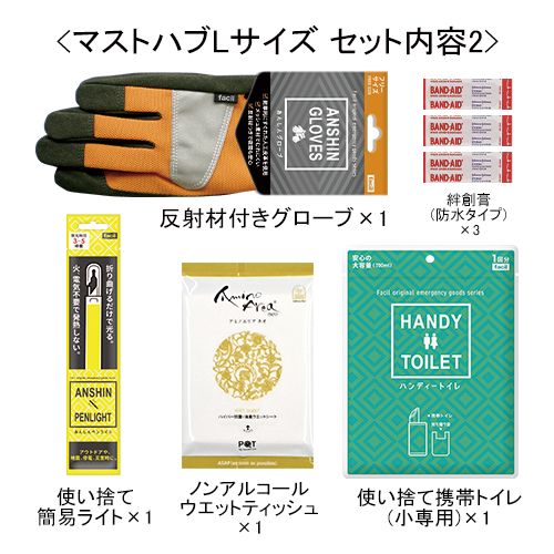 ファシル 防災ポーチ[MUST HAVE] Lサイズ 1セット（ご注文単位1セット）【直送品】