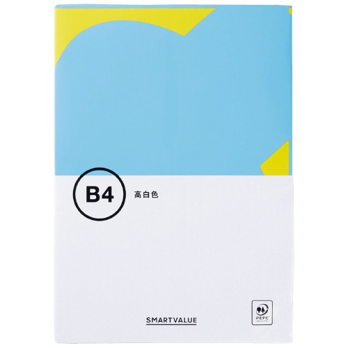 >スマートバリュー コピーペーパー高白色 B4 A033J 500枚/冊(ご注文単位1冊)【直送品】