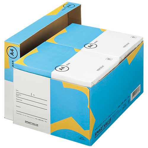 スマートバリュー コピーペーパー高白色 A4 5000枚 A040J 1箱(ご注文単位1箱)【直送品】