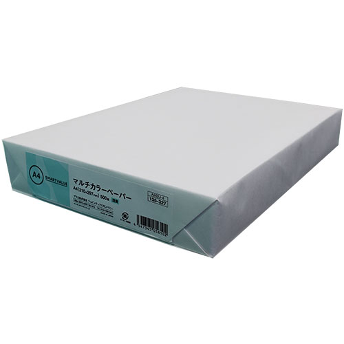 スマートバリュー カラーペーパーA4 浅黄 A262J-4 500枚/冊（ご注文単位1冊）【直送品】