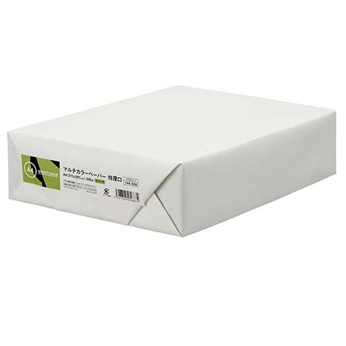 スマートバリュー カラーペーパー 特厚口 A4 鶯 1500枚 A281J-3 1箱（ご注文単位1箱）【直送品】