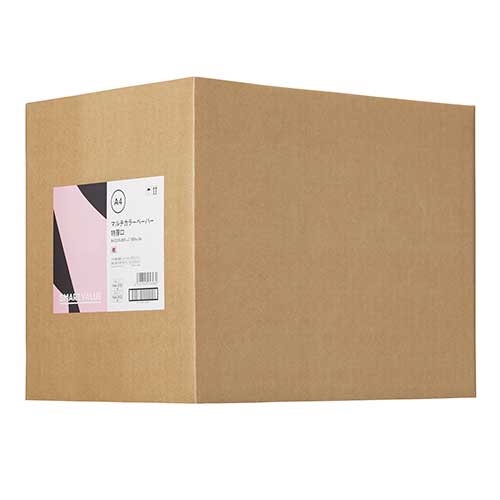 スマートバリュー カラーペーパー 特厚口 A4 桃 1500枚 A281J-7 1箱（ご注文単位1箱）【直送品】