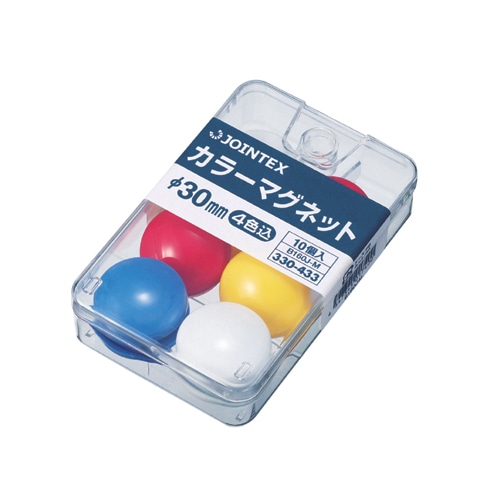 スマートバリュー カラーマグネット 30mm 混色 10個 B160J-M 1箱（ご注文単位1箱）【直送品】