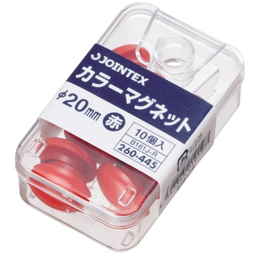 スマートバリュー カラーマグネット 20mm 赤 10個 B161J-R 1箱(ご注文単位1箱)【直送品】