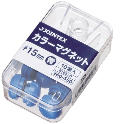 スマートバリュー カラーマグネット 15mm 青 10個 B162J-B 1箱(ご注文単位1箱)【直送品】