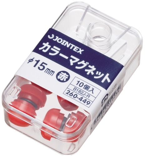 スマートバリュー カラーマグネット 15mm 赤 10個 B162J-R 1箱(ご注文単位1箱)【直送品】