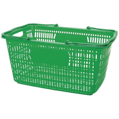 スマートバリュー ショップかご 30L 緑 B264J-GR 1個(ご注文単位1個)【直送品】