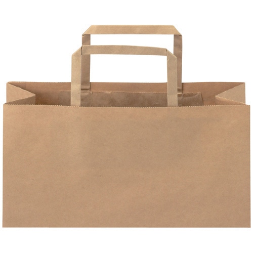 スマートバリュー 手提袋 平紐 茶 大 300枚 B293J-B6 1箱(ご注文単位1箱)【直送品】