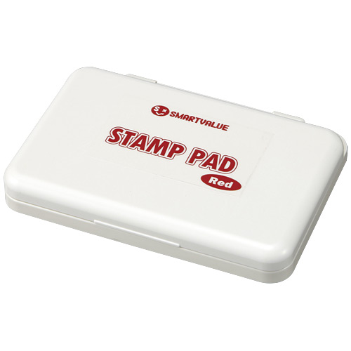 スマートバリュー 速乾スタンプ台中型 赤 B503J-R 1個(ご注文単位1個)【直送品】